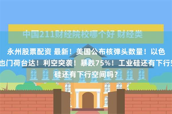 永州股票配资 最新！美国公布核弹头数量！以色列空袭也门荷台达！利空突袭！暴跌75%！工业硅还有下行空间吗？