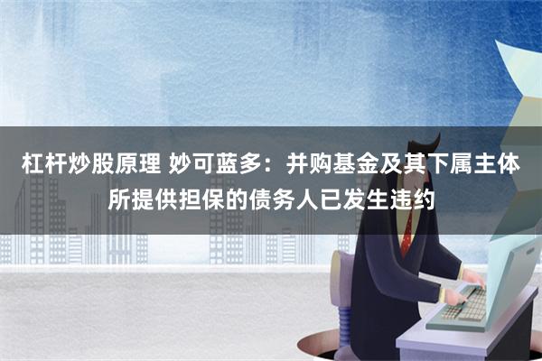 杠杆炒股原理 妙可蓝多：并购基金及其下属主体所提供担保的债务人已发生违约