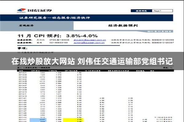 在线炒股放大网站 刘伟任交通运输部党组书记