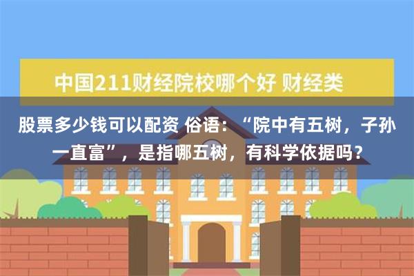 股票多少钱可以配资 俗语：“院中有五树，子孙一直富”，是指哪五树，有科学依据吗？