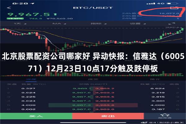 北京股票配资公司哪家好 异动快报：信雅达（600571）12月23日10点17分触及跌停板