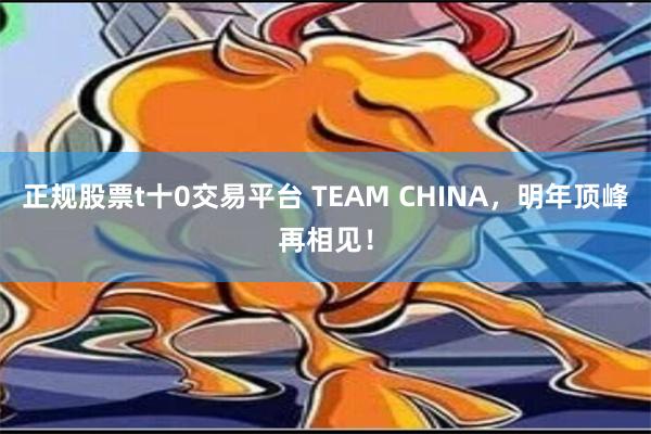 正规股票t十0交易平台 TEAM CHINA，明年顶峰再相见！